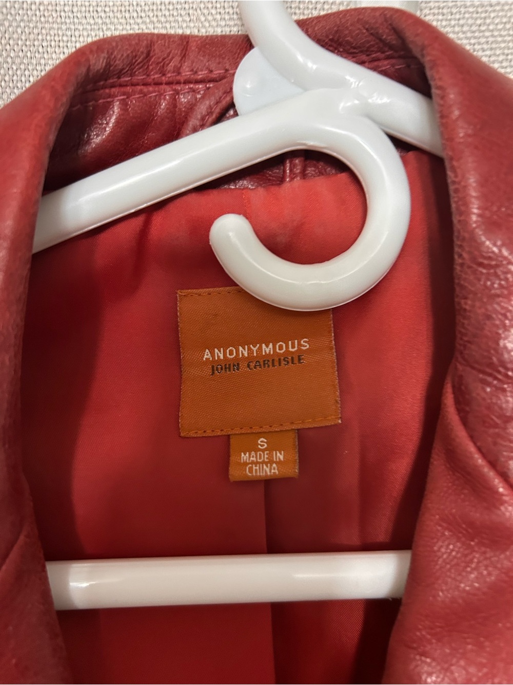 Women's Red Leather Jacket - Classic Peplum Style - Picture 2 of 3